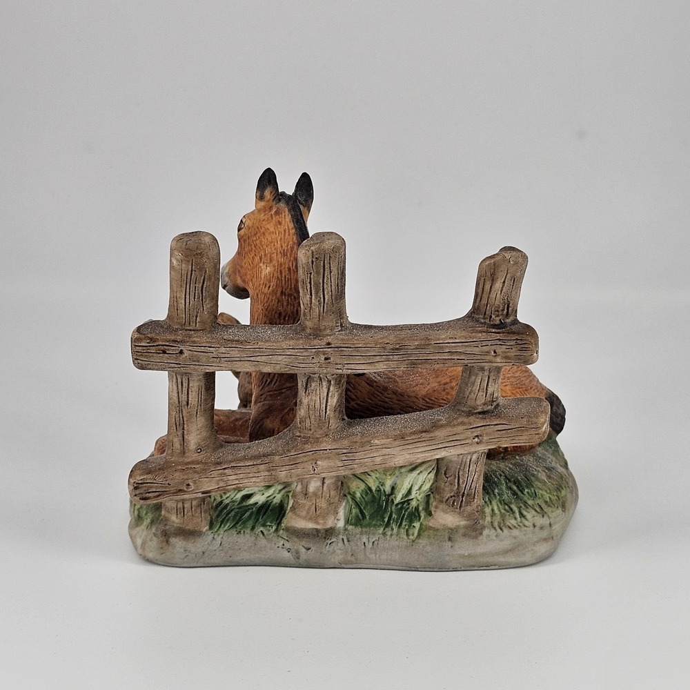 Vintage Homco #1461 Colt And Squirrel Porcelain Figurine Horse 90s Home Decor - Picture 3 of 4